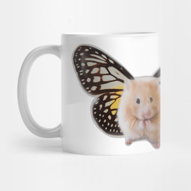 cute hamster with butterfly wings by mizaarte